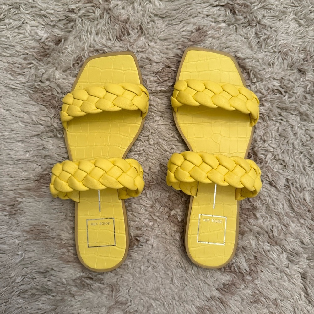 Dolce Vita Yellow Braided Sandals